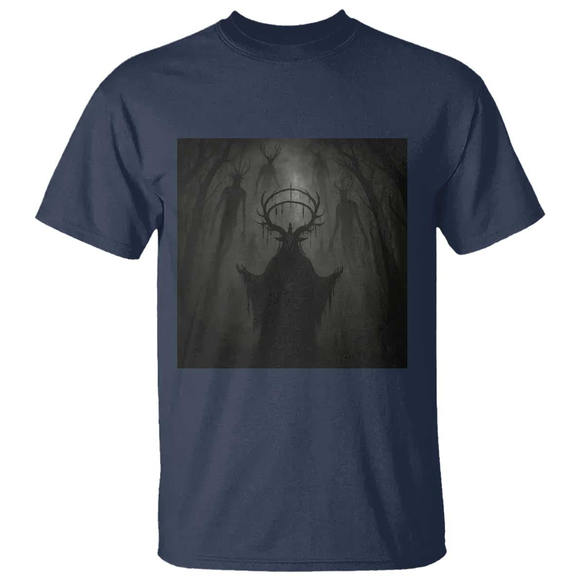 Wendigo T Shirt Gothic Horror Forest Demon Cryptid Occult Dark Fantasy TS10 Navy Print Your Wear