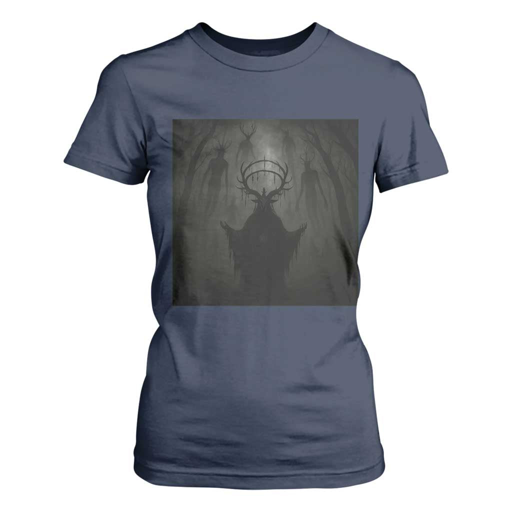 Wendigo T Shirt For Women Gothic Horror Forest Demon Cryptid Occult Dark Fantasy TS10 Navy Print Your Wear