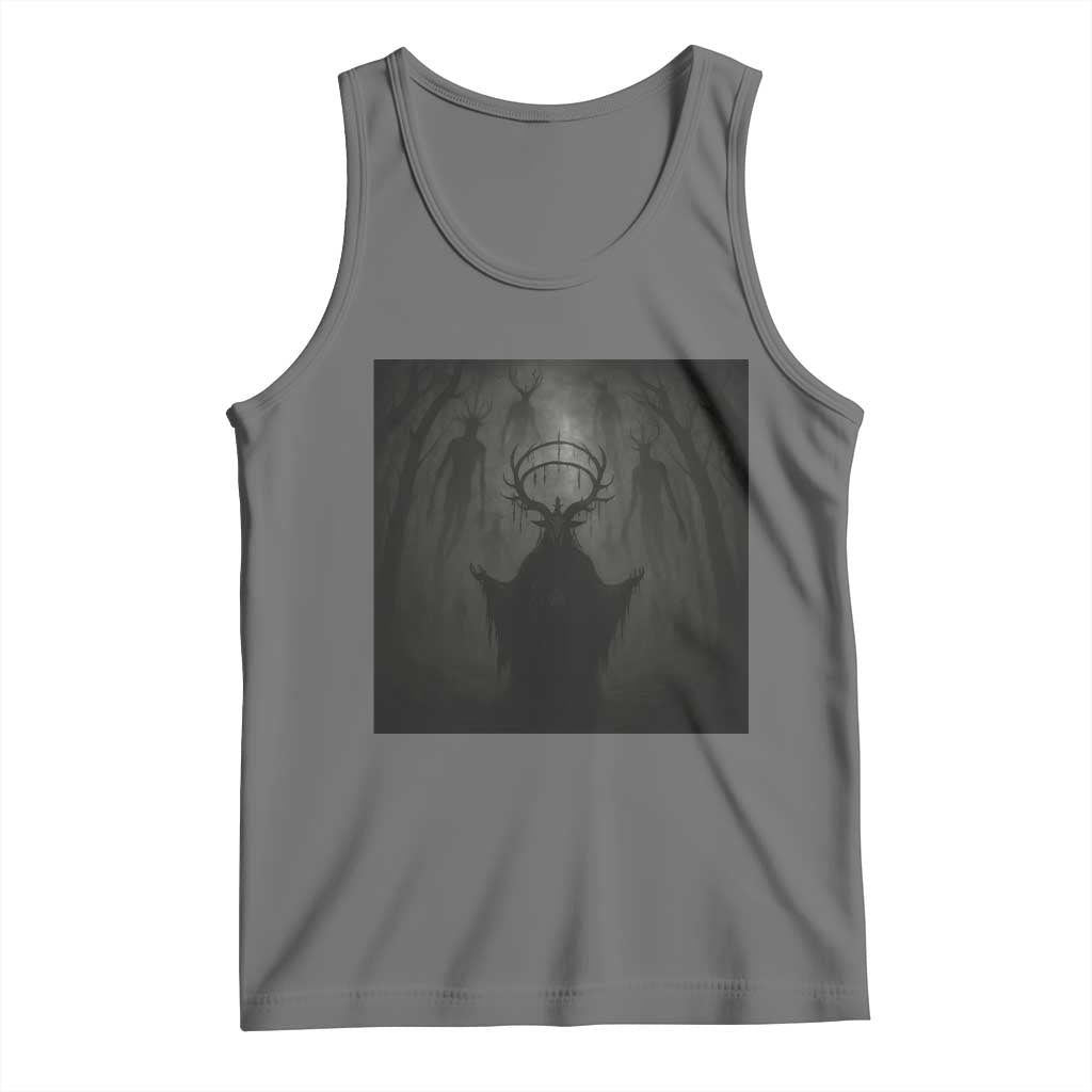 Wendigo Tank Top Gothic Horror Forest Demon Cryptid Occult Dark Fantasy TS10 Black Heather Print Your Wear