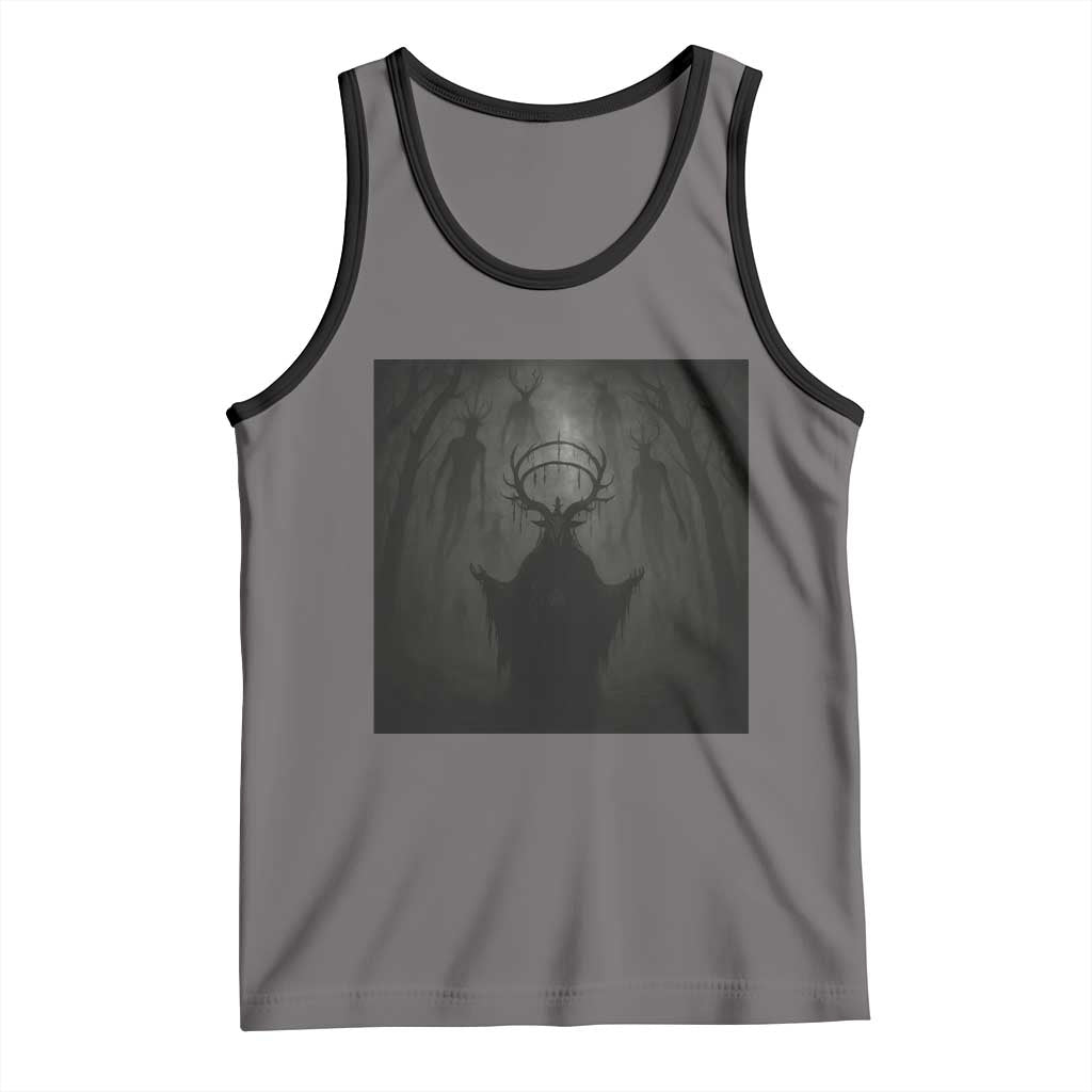 Wendigo Tank Top Gothic Horror Forest Demon Cryptid Occult Dark Fantasy TS10 Deep Heather Black Print Your Wear