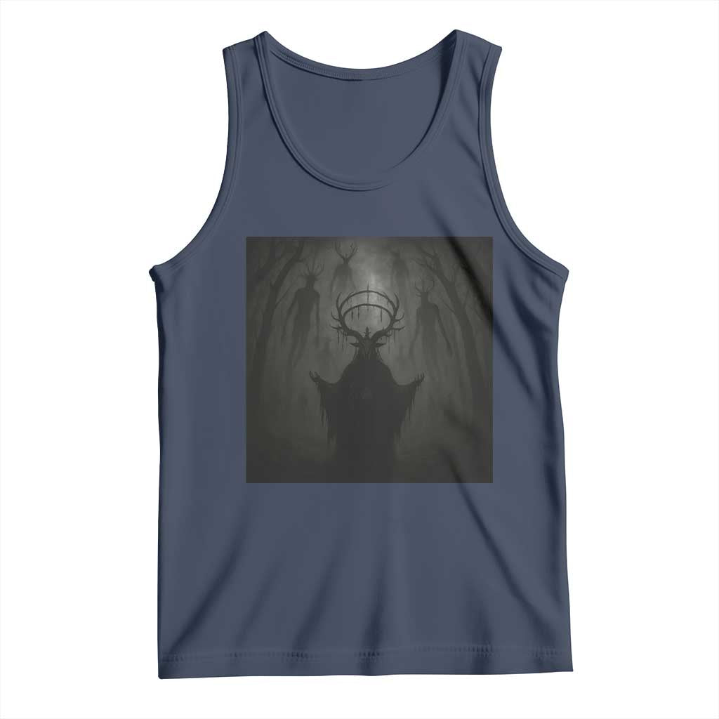 Wendigo Tank Top Gothic Horror Forest Demon Cryptid Occult Dark Fantasy TS10 Navy Print Your Wear