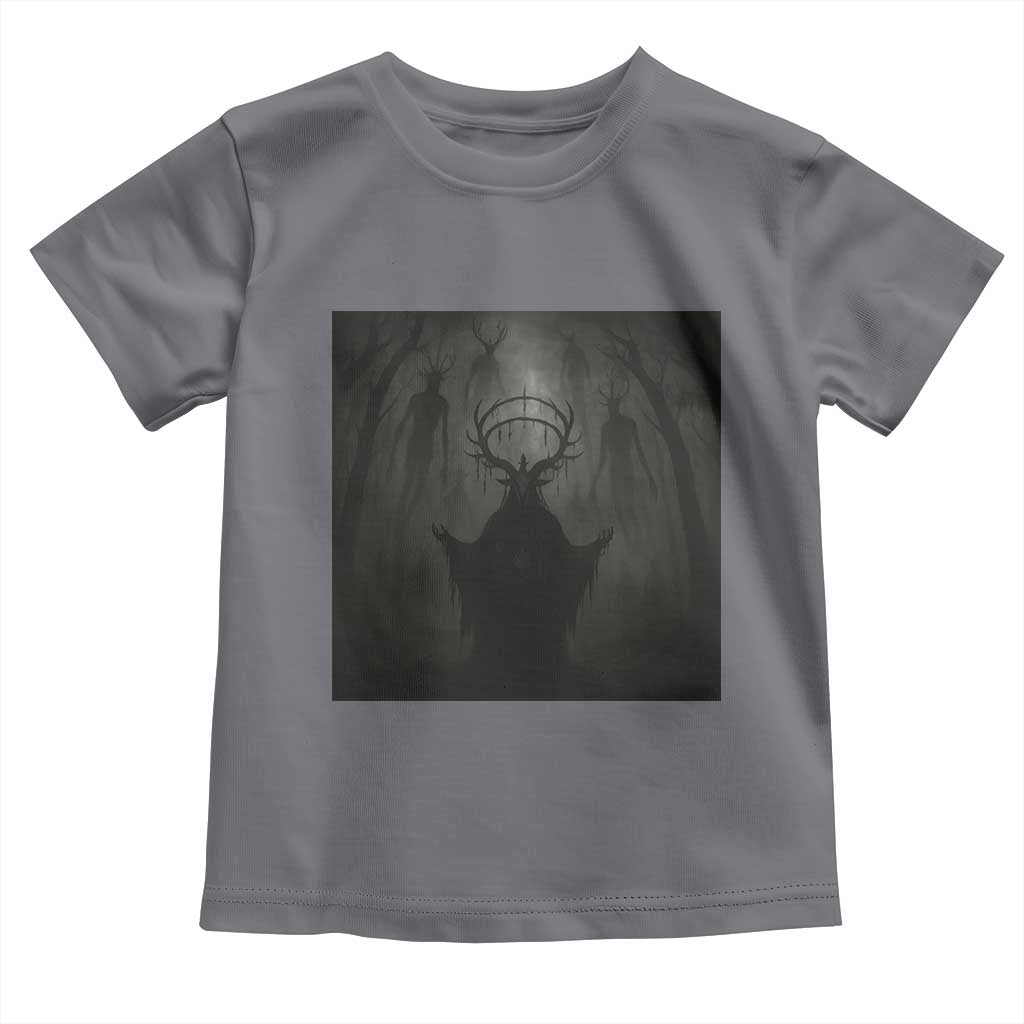 Wendigo Toddler T Shirt Gothic Horror Forest Demon Cryptid Occult Dark Fantasy TS10 Charcoal Print Your Wear