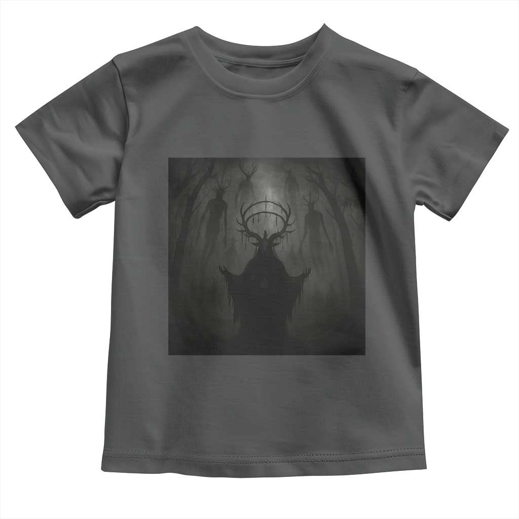 Wendigo Toddler T Shirt Gothic Horror Forest Demon Cryptid Occult Dark Fantasy TS10 Dark Heather Print Your Wear