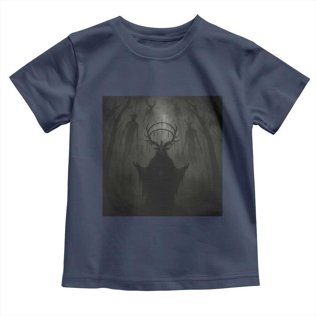 Wendigo Toddler T Shirt Gothic Horror Forest Demon Cryptid Occult Dark Fantasy TS10 Navy Print Your Wear
