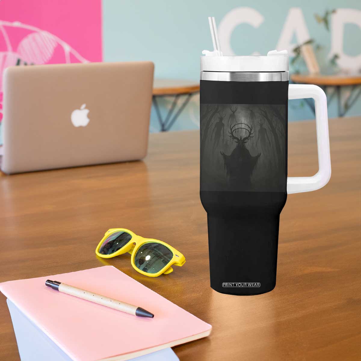 Wendigo Tumbler With Handle Gothic Horror Forest Demon Cryptid Occult Dark Fantasy TS10 Print Your Wear