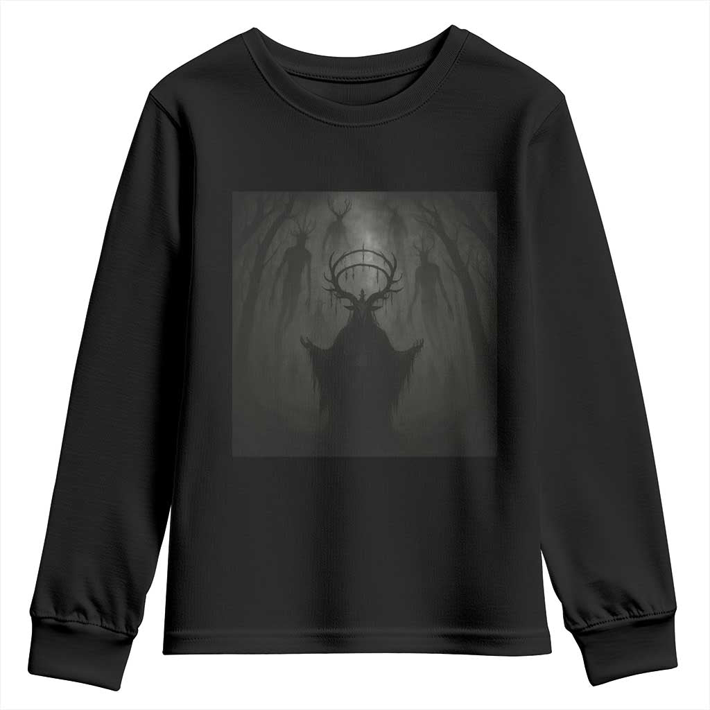 Wendigo Youth Sweatshirt Gothic Horror Forest Demon Cryptid Occult Dark Fantasy TS10 Black Print Your Wear