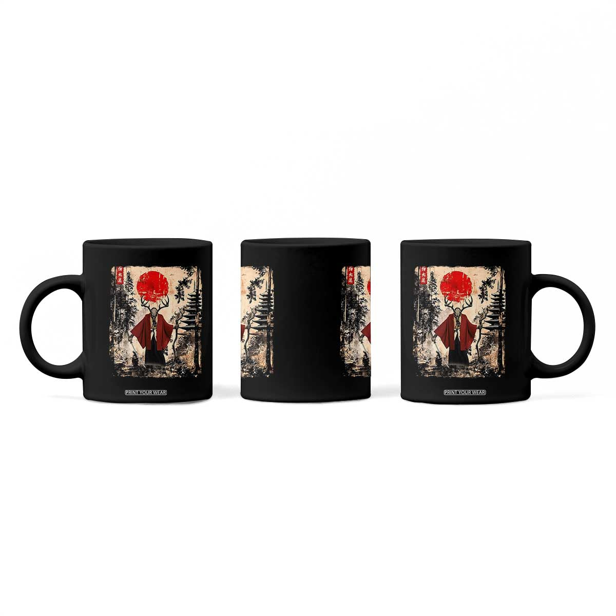 Samurai Wendigo Coffee Mug Japanese Vintage Graphic Ukiyo-e Art Funny Dark Fantasy TS10 Print Your Wear