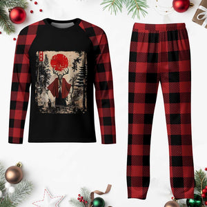 Samurai Wendigo Plaid Pajama Set Japanese Vintage Graphic Ukiyo-e Art Funny Dark Fantasy TS10 Buffalo Plaid Print Your Wear