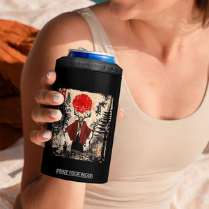 Samurai Wendigo 4 in 1 Can Cooler Tumbler Japanese Vintage Graphic Ukiyo-e Art Funny Dark Fantasy TS10 Print Your Wear