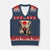 Samurai Wendigo V-Neck Knit Sweater Vest Japanese Vintage Graphic Ukiyo-e Art Funny Dark Fantasy TS10 Navy Red Print Your Wear