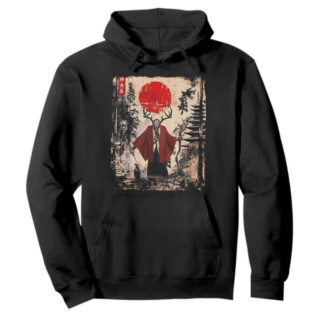Samurai Wendigo Hoodie Japanese Vintage Graphic Ukiyo-e Art Funny Dark Fantasy TS10 Black Print Your Wear