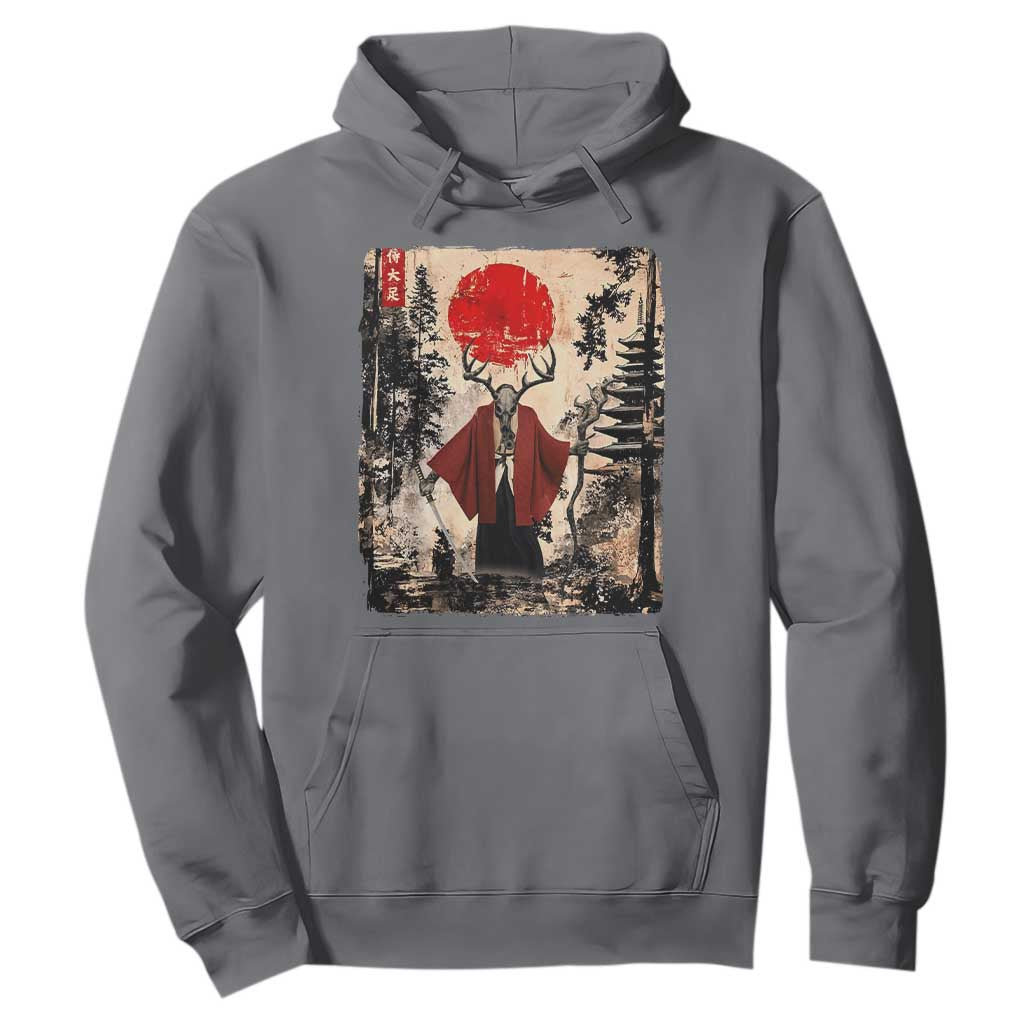 Samurai Wendigo Hoodie Japanese Vintage Graphic Ukiyo-e Art Funny Dark Fantasy TS10 Charcoal Print Your Wear