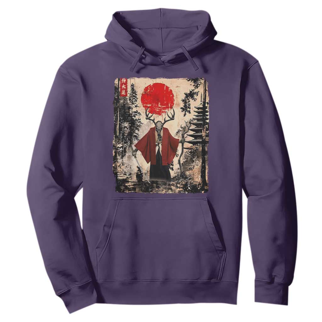 Samurai Wendigo Hoodie Japanese Vintage Graphic Ukiyo-e Art Funny Dark Fantasy TS10 Purple Print Your Wear