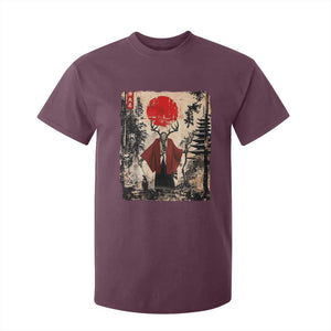 Samurai Wendigo T Shirt For Kid Japanese Vintage Graphic Ukiyo-e Art Funny Dark Fantasy TS10 Maroon Print Your Wear