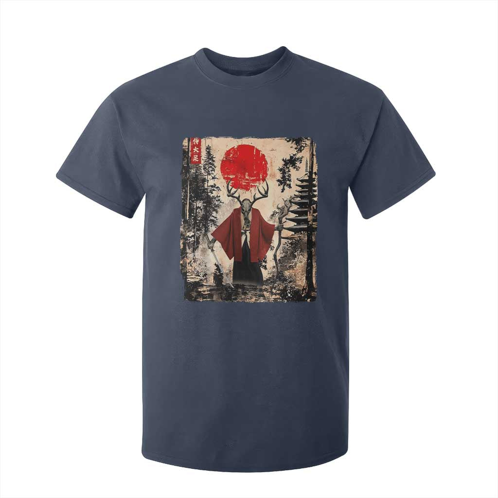 Samurai Wendigo T Shirt For Kid Japanese Vintage Graphic Ukiyo-e Art Funny Dark Fantasy TS10 Navy Print Your Wear