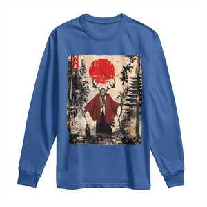 Samurai Wendigo Long Sleeve Shirt Japanese Vintage Graphic Ukiyo-e Art Funny Dark Fantasy TS10 Royal Blue Print Your Wear