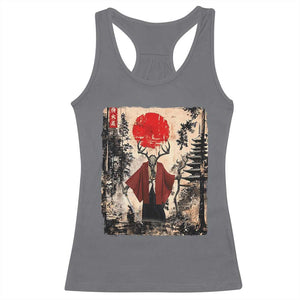 Samurai Wendigo Racerback Tank Top Japanese Vintage Graphic Ukiyo-e Art Funny Dark Fantasy TS10 Charcoal Print Your Wear