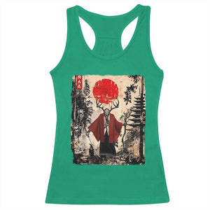 Samurai Wendigo Racerback Tank Top Japanese Vintage Graphic Ukiyo-e Art Funny Dark Fantasy TS10 Irish Green Print Your Wear