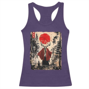 Samurai Wendigo Racerback Tank Top Japanese Vintage Graphic Ukiyo-e Art Funny Dark Fantasy TS10 Purple Print Your Wear