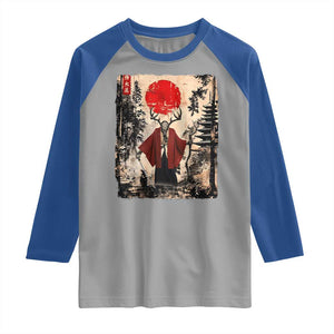 Samurai Wendigo Raglan Shirt Japanese Vintage Graphic Ukiyo-e Art Funny Dark Fantasy TS10 Sport Gray Royal Print Your Wear