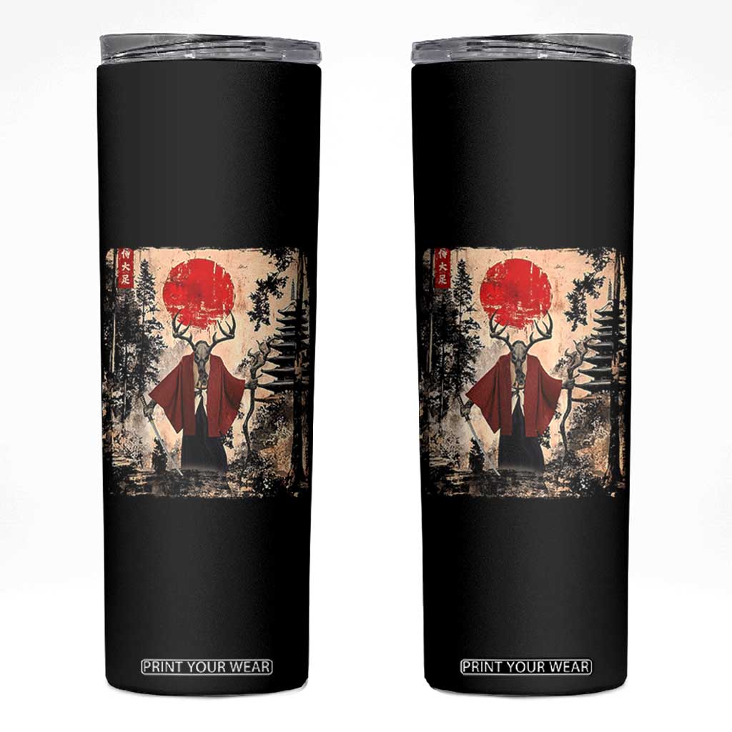Samurai Wendigo Skinny Tumbler Japanese Vintage Graphic Ukiyo-e Art Funny Dark Fantasy TS10 Black Print Your Wear