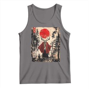 Samurai Wendigo Tank Top Japanese Vintage Graphic Ukiyo-e Art Funny Dark Fantasy TS10 Deep Heather Print Your Wear