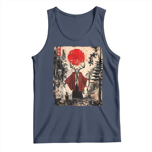 Samurai Wendigo Tank Top Japanese Vintage Graphic Ukiyo-e Art Funny Dark Fantasy TS10 Navy Print Your Wear