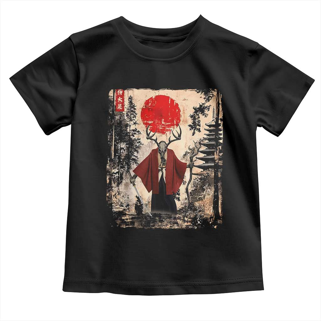 Samurai Wendigo Toddler T Shirt Japanese Vintage Graphic Ukiyo-e Art Funny Dark Fantasy TS10 Black Print Your Wear
