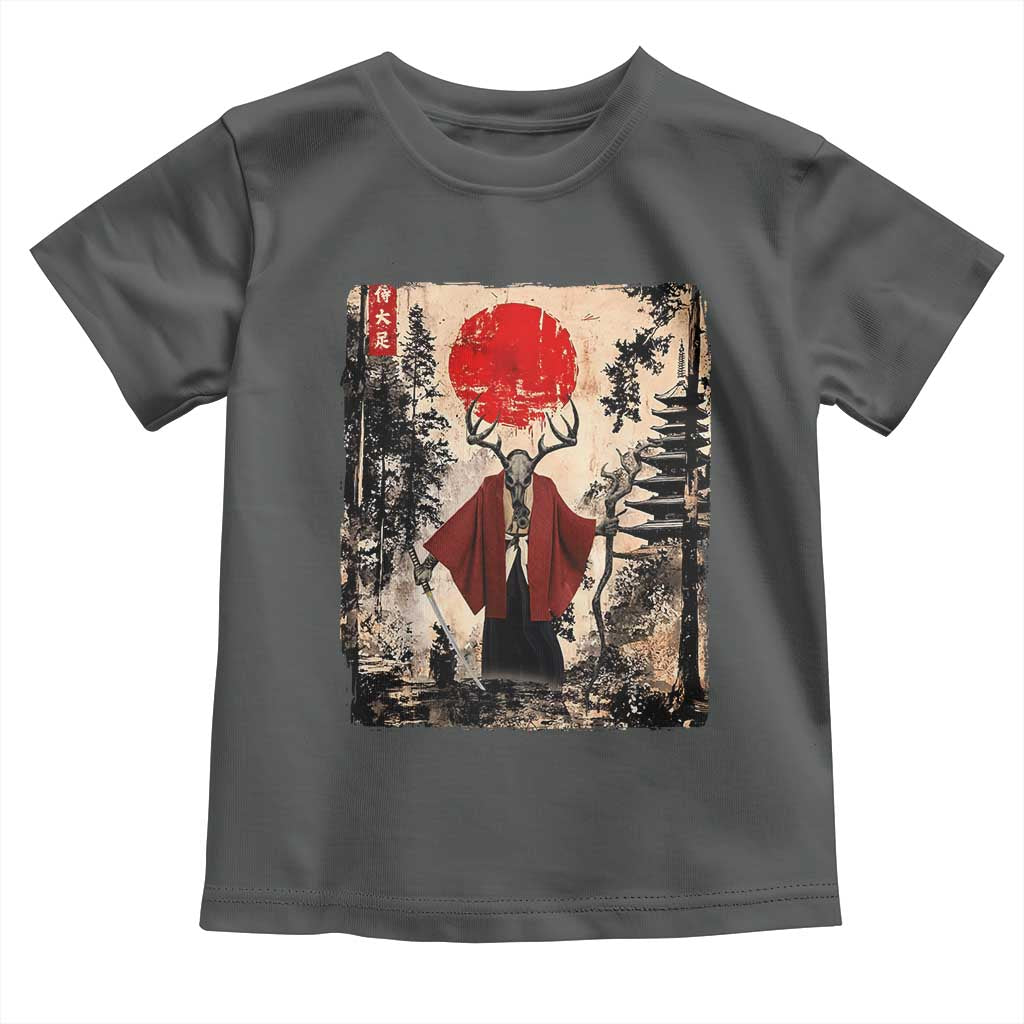 Samurai Wendigo Toddler T Shirt Japanese Vintage Graphic Ukiyo-e Art Funny Dark Fantasy TS10 Dark Heather Print Your Wear