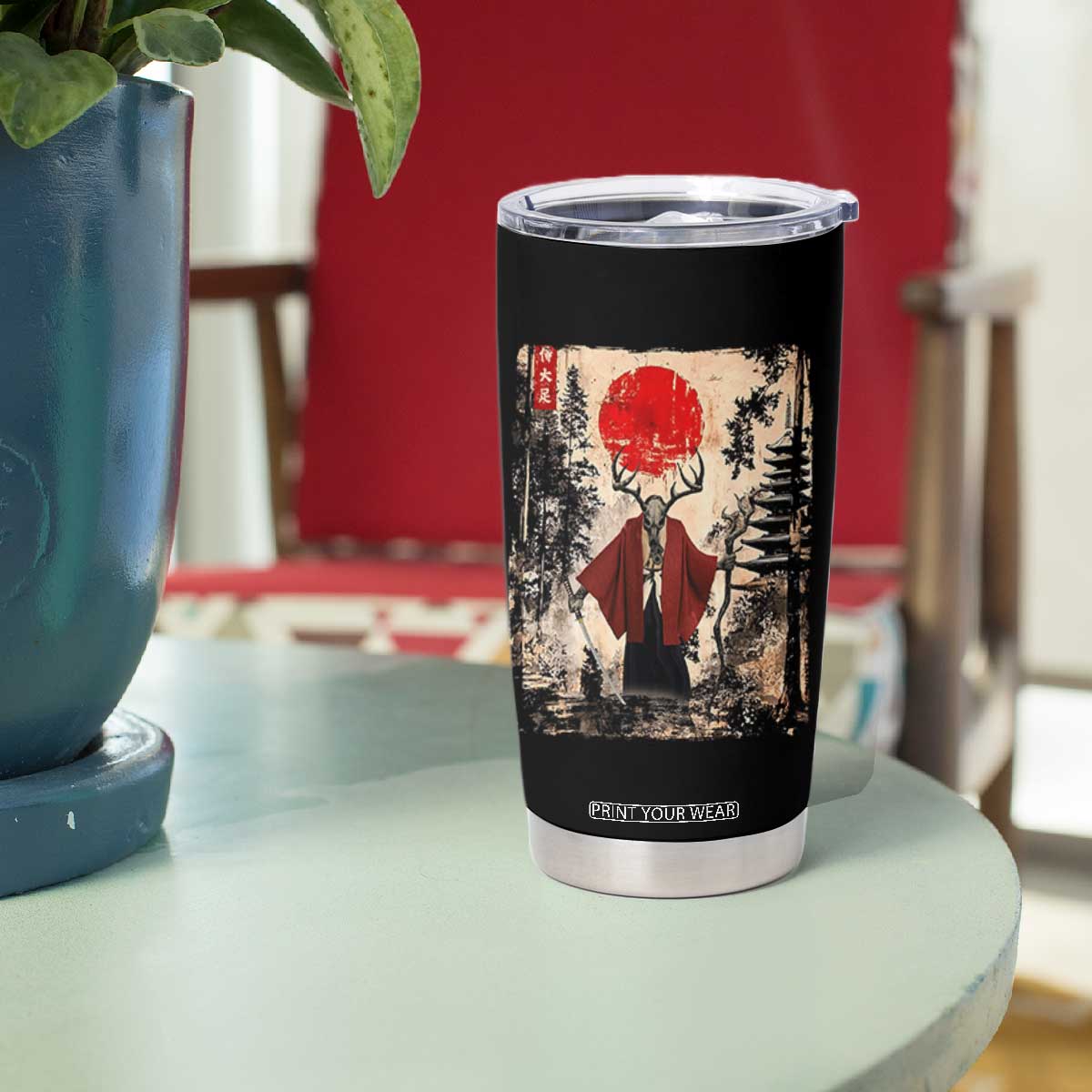 Samurai Wendigo Tumbler Cup Japanese Vintage Graphic Ukiyo-e Art Funny Dark Fantasy TS10 Print Your Wear