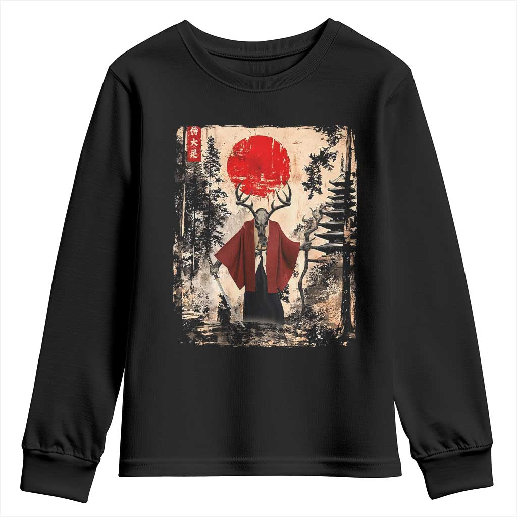 Samurai Wendigo Youth Sweatshirt Japanese Vintage Graphic Ukiyo-e Art Funny Dark Fantasy TS10 Black Print Your Wear