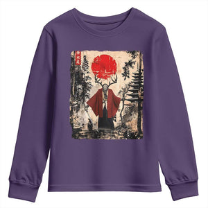 Samurai Wendigo Youth Sweatshirt Japanese Vintage Graphic Ukiyo-e Art Funny Dark Fantasy TS10 Purple Print Your Wear