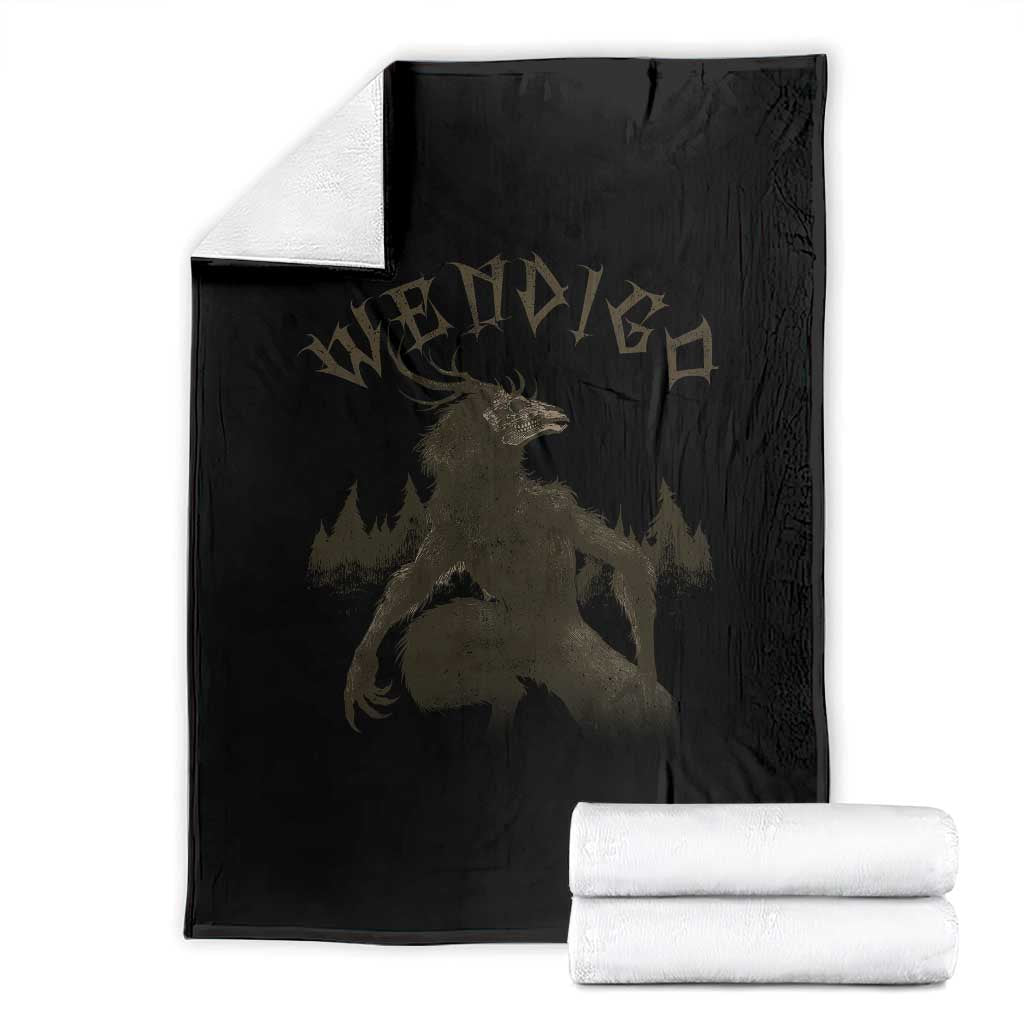 Wendigo Throw Blanket Horror Cryptid Occult Dark Fantasy TS10 Black Print Your Wear