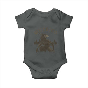 Wendigo Baby Onesie Horror Cryptid Occult Dark Fantasy TS10 Dark Heather Print Your Wear
