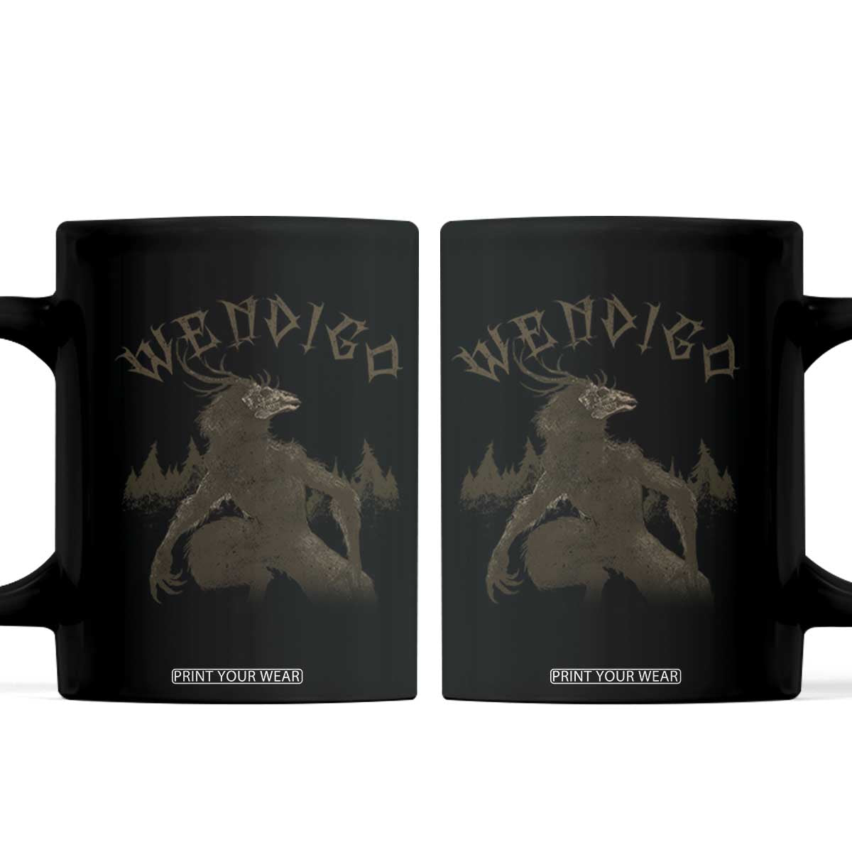 Wendigo Coffee Mug Horror Cryptid Occult Dark Fantasy TS10 Black Print Your Wear