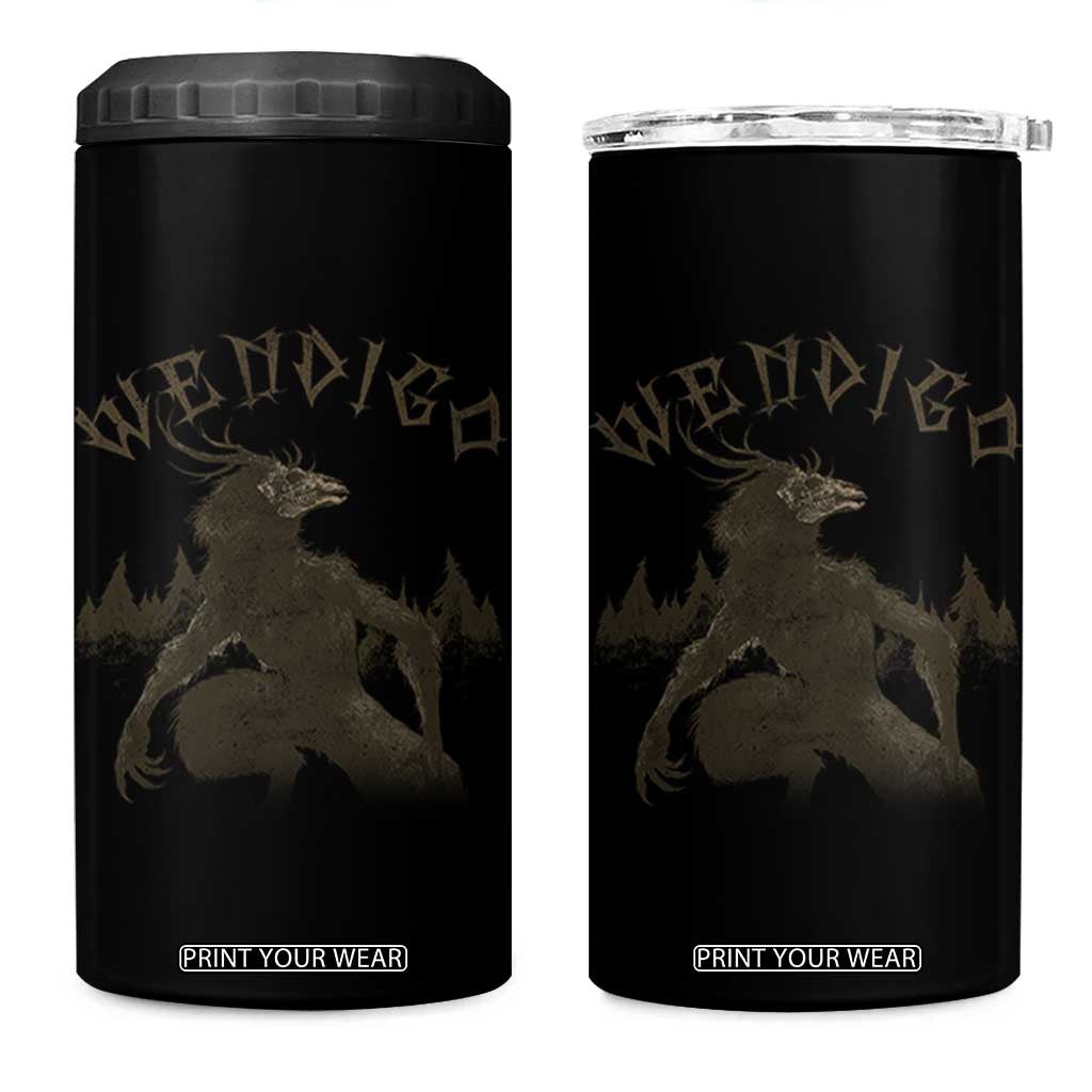 Wendigo 4 in 1 Can Cooler Tumbler Horror Cryptid Occult Dark Fantasy TS10 One Size: 16 oz Black Print Your Wear