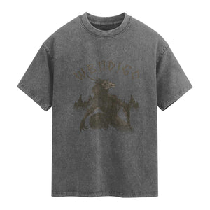 Wendigo Washed Cotton T-Shirt Horror Cryptid Occult Dark Fantasy