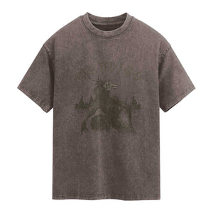 Wendigo Washed Cotton T-Shirt Horror Cryptid Occult Dark Fantasy