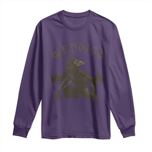 Wendigo Long Sleeve Shirt Horror Cryptid Occult Dark Fantasy TS10 Purple Print Your Wear