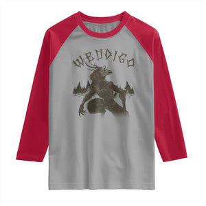 Wendigo Raglan Shirt Horror Cryptid Occult Dark Fantasy TS10 Sport Gray Red Print Your Wear