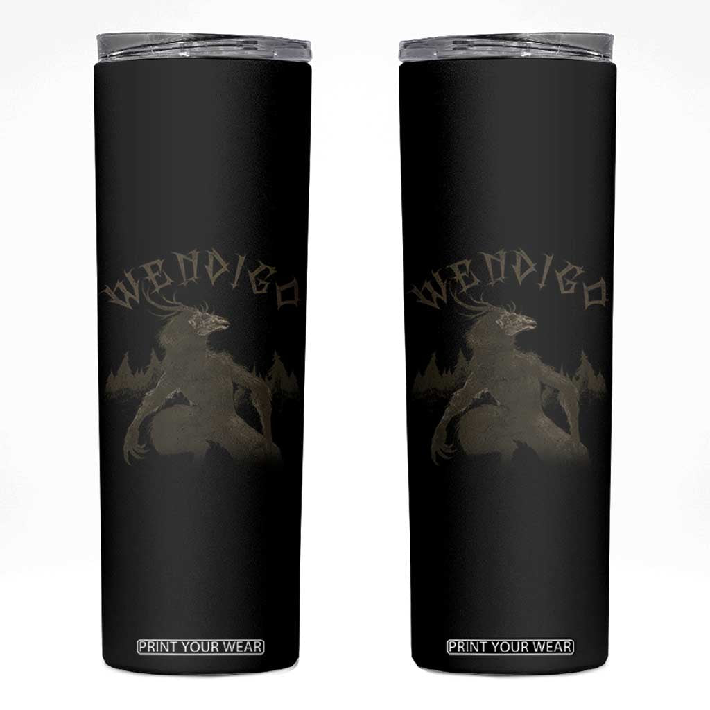 Wendigo Skinny Tumbler Horror Cryptid Occult Dark Fantasy TS10 Black Print Your Wear