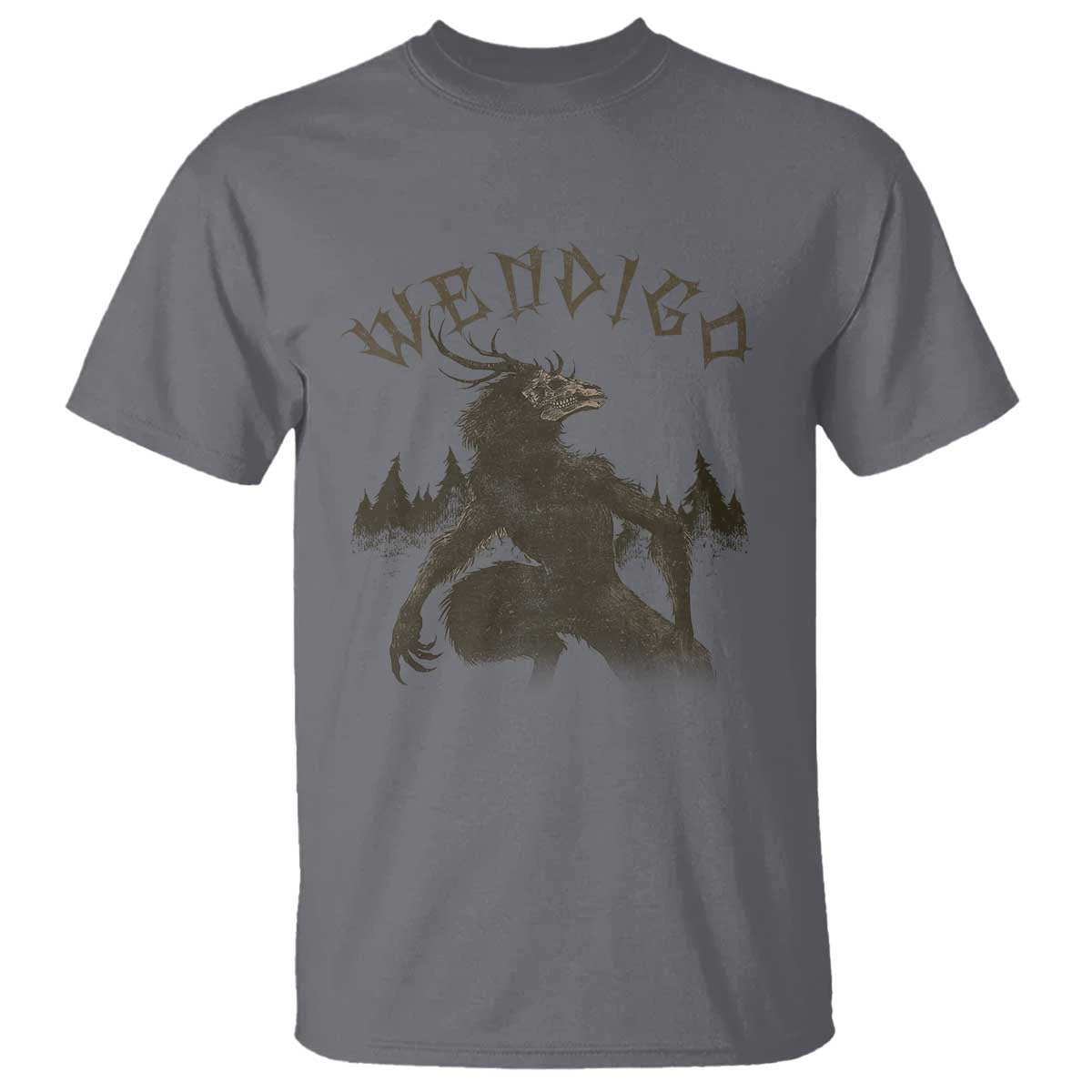 Wendigo T Shirt Horror Cryptid Occult Dark Fantasy TS10 Charcoal Print Your Wear