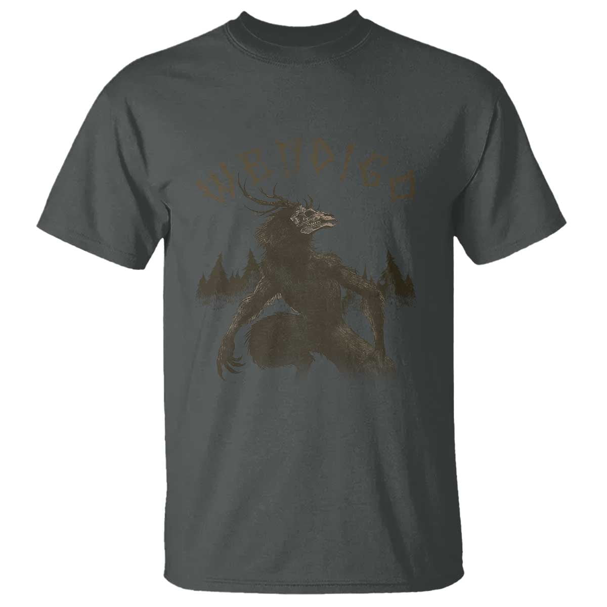 Wendigo T Shirt Horror Cryptid Occult Dark Fantasy TS10 Dark Heather Print Your Wear