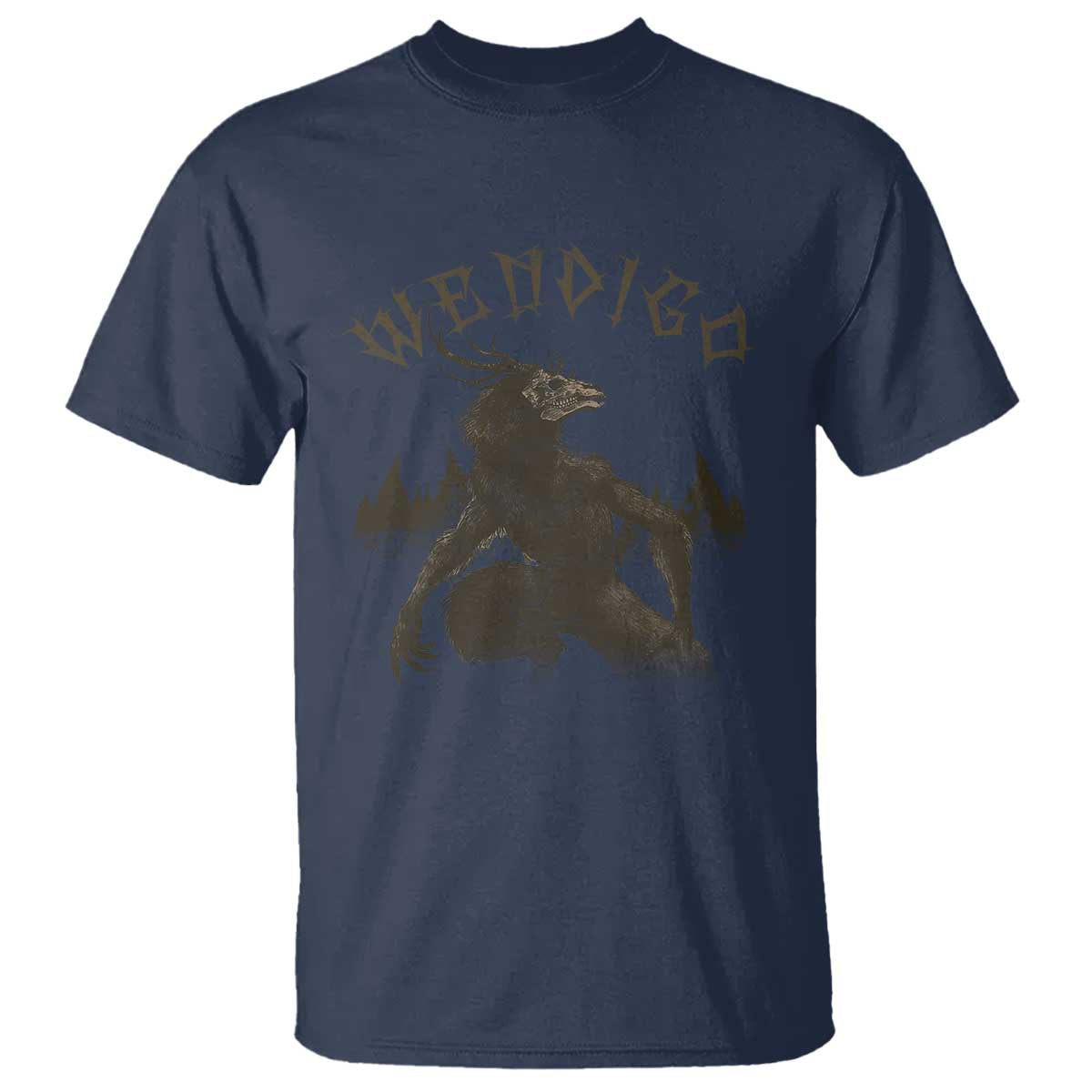 Wendigo T Shirt Horror Cryptid Occult Dark Fantasy TS10 Navy Print Your Wear