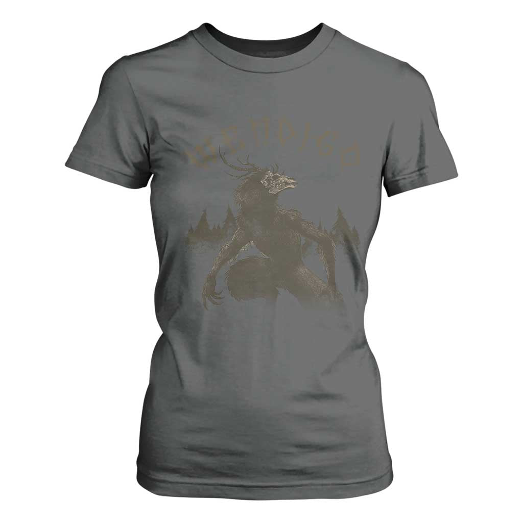 Wendigo T Shirt For Women Horror Cryptid Occult Dark Fantasy TS10 Dark Heather Print Your Wear