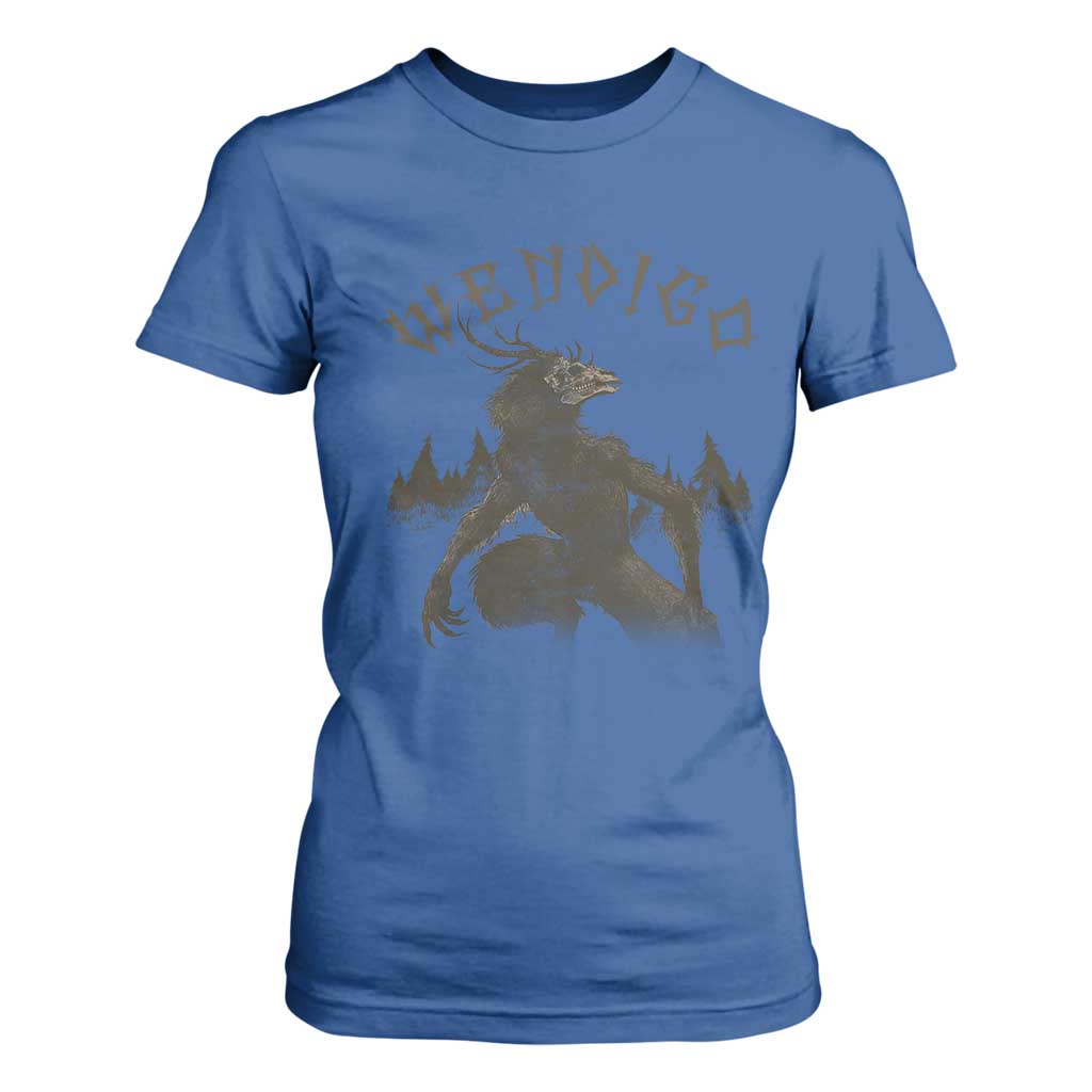 Wendigo T Shirt For Women Horror Cryptid Occult Dark Fantasy TS10 Royal Blue Print Your Wear