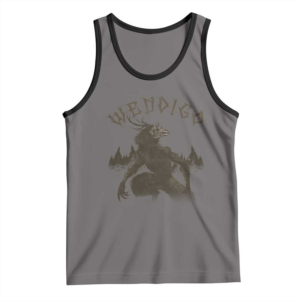 Wendigo Tank Top Horror Cryptid Occult Dark Fantasy TS10 Deep Heather Black Print Your Wear