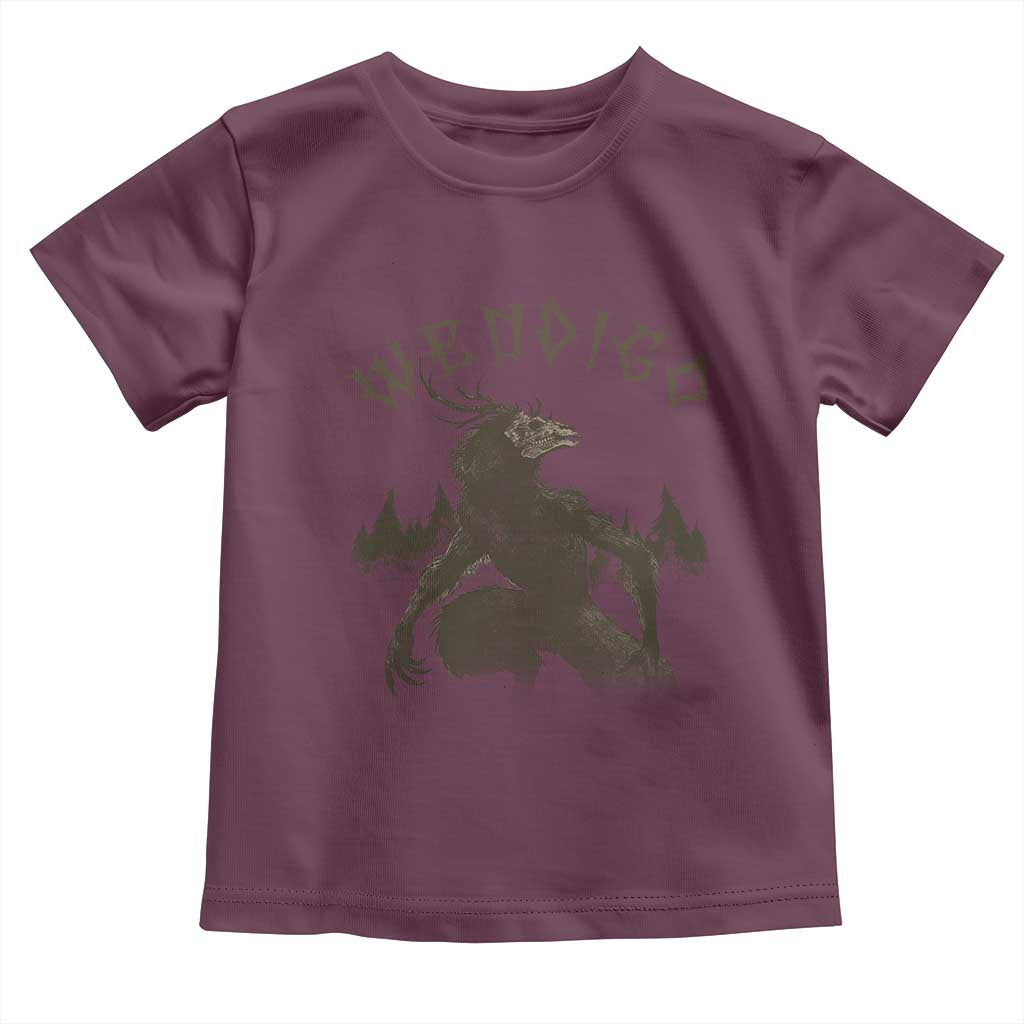 Wendigo Toddler T Shirt Horror Cryptid Occult Dark Fantasy TS10 Maroon Print Your Wear