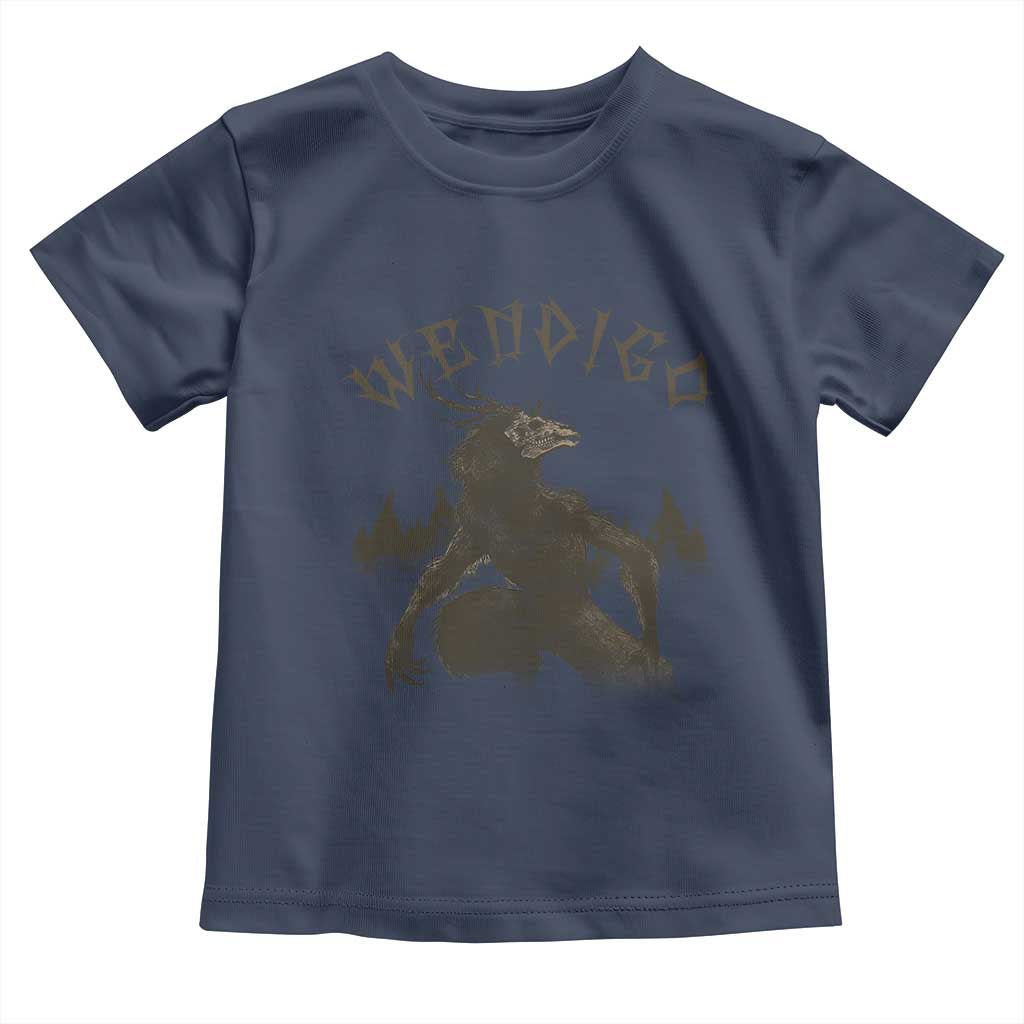 Wendigo Toddler T Shirt Horror Cryptid Occult Dark Fantasy TS10 Navy Print Your Wear