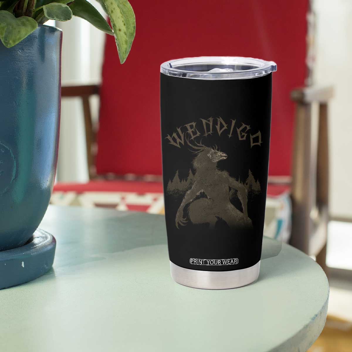 Wendigo Tumbler Cup Horror Cryptid Occult Dark Fantasy TS10 Print Your Wear